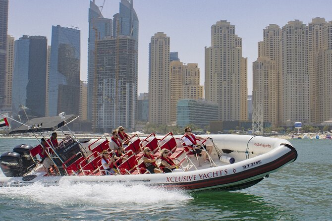 90 Minutes Speedboat Tour: Marina, Atlantis, Palm & Burj Al Arab - Returning through Dubai Marina and past Cayan Tower
