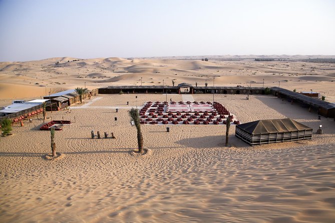 Abu Dhabi Desert Safari (Dune Bashing, BBQ Dinner, Camel Ride & Sand Skii) - Arriving at the traditional desert camp