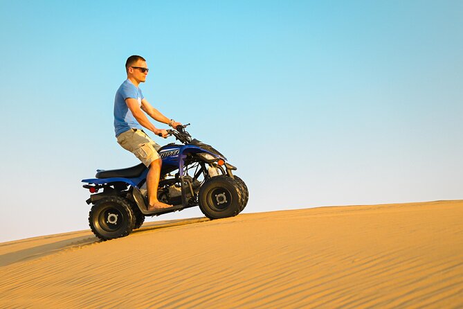 Abu Dhabi Evening Desert Safari - Private car Dune bashing & BBQ - From Abu Dhabi towers to open Arabian sand