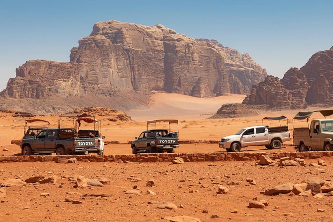 Best of Wadi Rum | Full day Jeep tour + Sleep under the stars | Pack all-in - Nabatean Temple and ancient marks in the stone