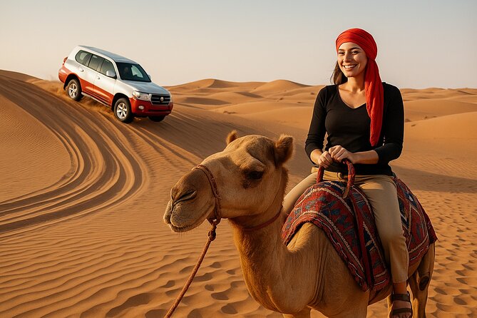 Camel Safari in Desert with Pickup and Drop off in Doha - Mounting the camel and finding the right pace