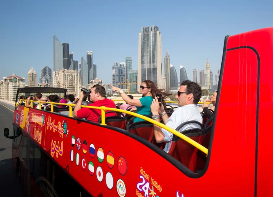 City Sightseeing Dubai Hop-On Hop-Off Bus Tour & Dhow Cruise - The blue route: Palm Jumeirah, marina towers, and modern Dubai
