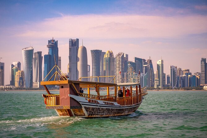 City Tour and Desert Safari with Camel Ride and Sand Boarding - Doha Corniche and the view across the bay
