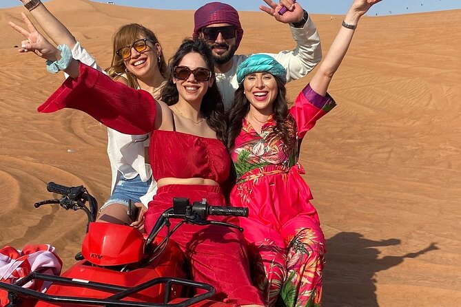 Combo:Deluxe Desert Safari with dinner + ATV self-drive/Quad Bike - Henna, shisha, and the camp atmosphere