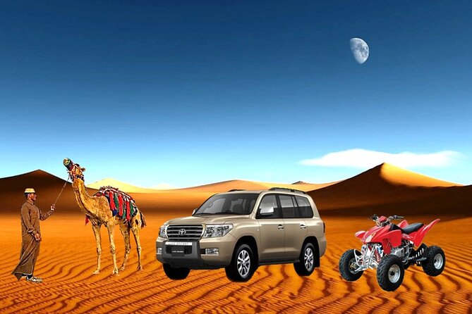 Desert Combo safari, Camel ride, Quad Bike and Dune Bashing(ALL INCLUSIVE) - Key points at a glance