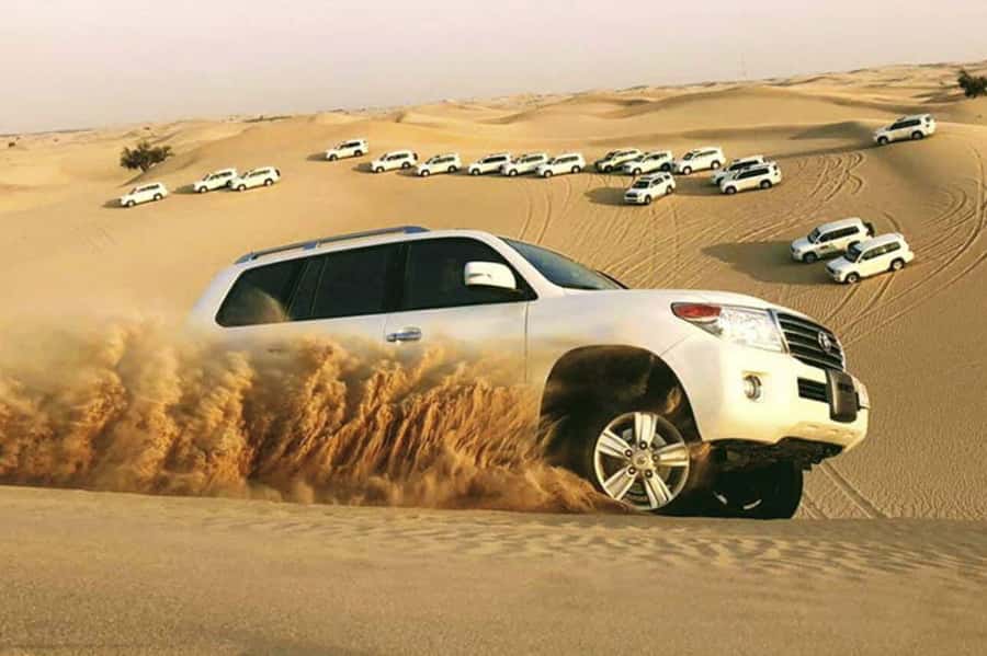 Desert Safari, Quad Bike, Camel Ride, Falcon & Sandboarding - Dune bashing across the high sand