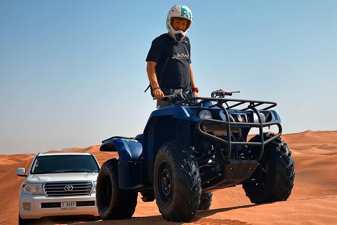 Desert Safari with 30 Minutes Quad Biking on High Red Dunes (Complete Package) - Red dunes first, camp dinner later