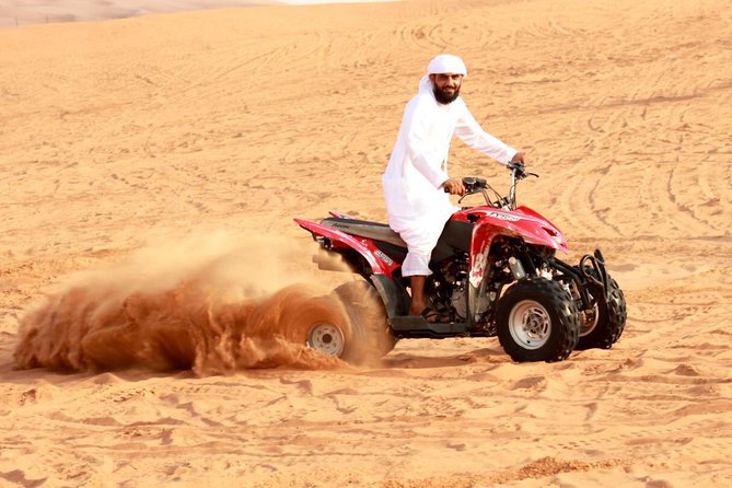 Desert Thrills: Evening Safari with Quad Bike & Camp Activities - From Dubai pickup to the open sand