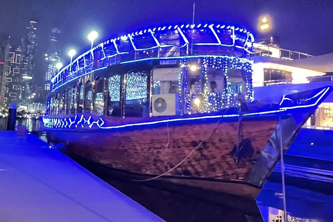 Dhow Cruise with Dinner at Dubai Marina - Dubai Marina after dark, from the dhow