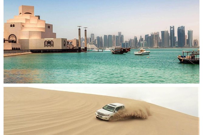 Doha Combo City And Half Day Desert Safari Tour No Hidden cost - Dune bashing, camels, and sandboarding