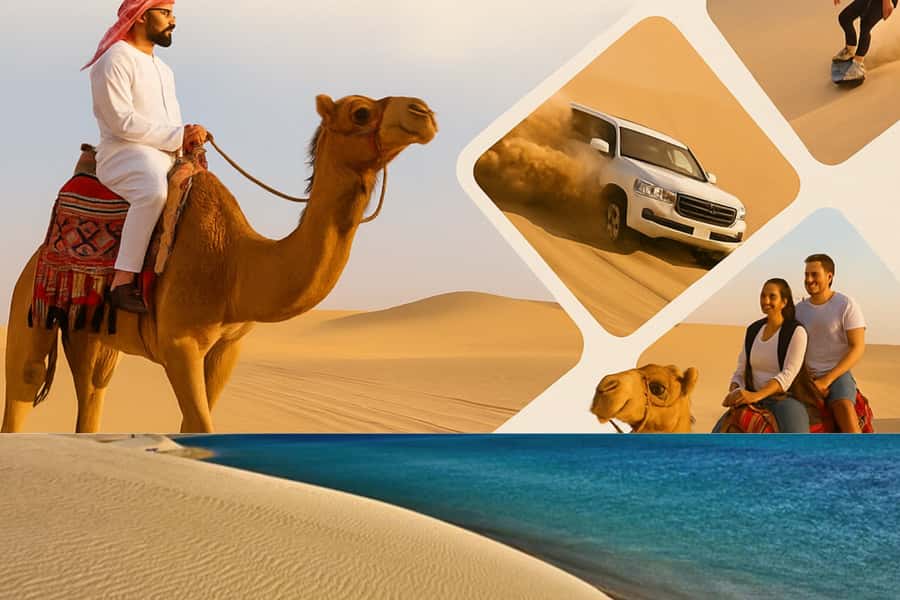 Doha Desert Safari, Camel Ride, Sandboarding & Inland Sea - A traditional camel ride, with no pressure to stay long