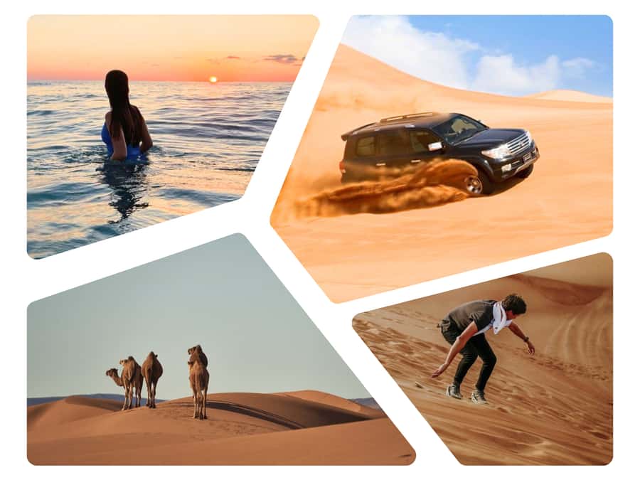 Doha Desert Safari: Sandboarding, Camel Ride & Swimming Fun - A short camel ride near 24 Beach Road