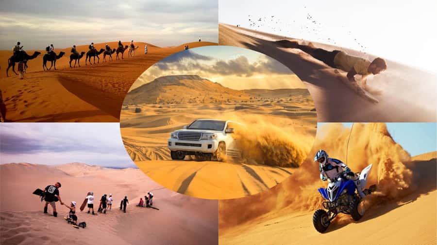 Doha: Dune Bashing Safari, Falcon, Camel, ATV, Sandboarding - Sandboarding from the tallest dunes