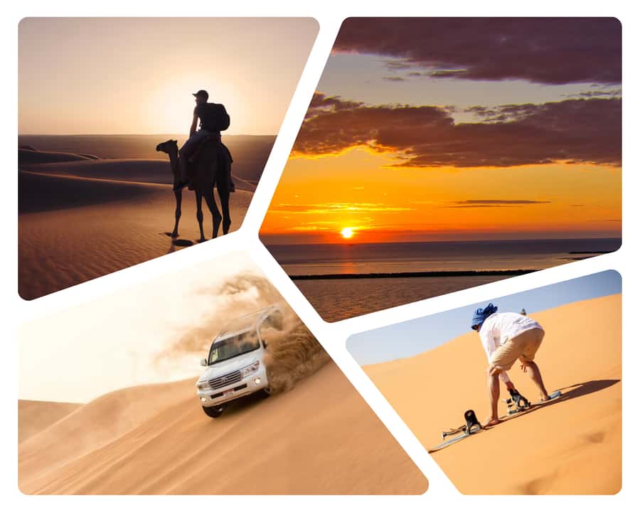 Doha: Sunset Safari, Dune Bashing, Sandboarding & Camel Ride - Leaving Doha in an air-conditioned 4x4