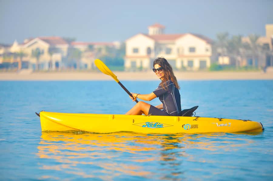 Dubai: 1-hour Kayaking or Stand Up Paddle at Dukes The Palm - Choosing between a single, double, and stand-up kayak