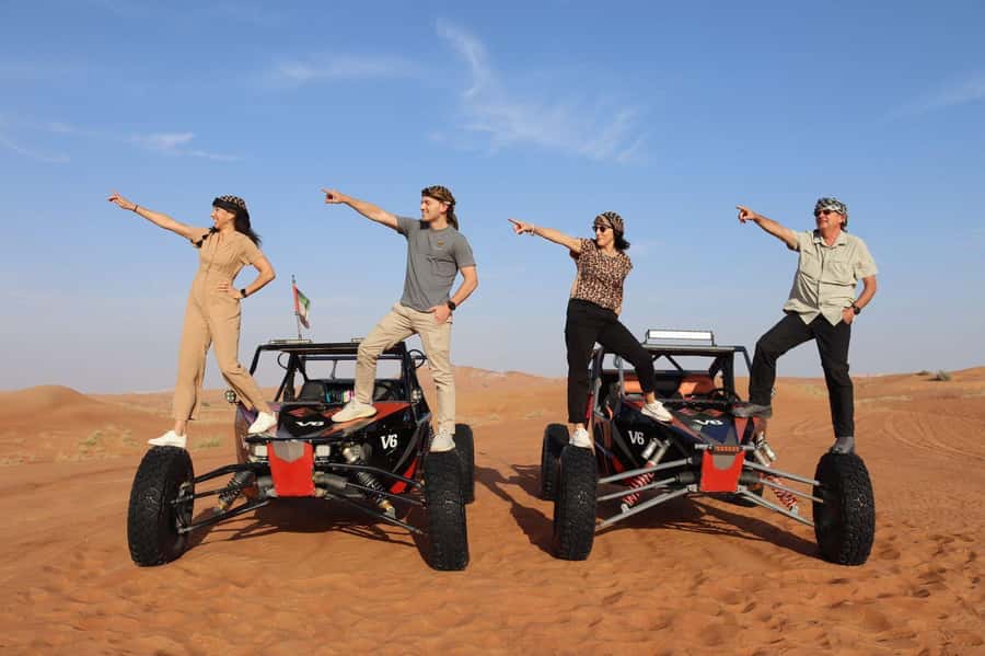 Dubai: 3000cc V6 Dune Buggy & Sandboarding -Private Tour - Getting ready at the guest lounge