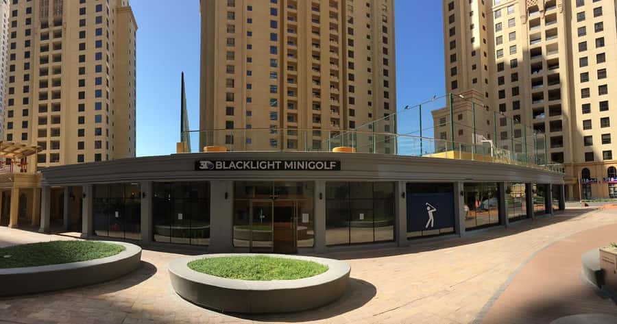 Dubai: 3D Glow-in-the-Dark Blacklight Mini Golf Experience - Entering the JBR blacklight course
