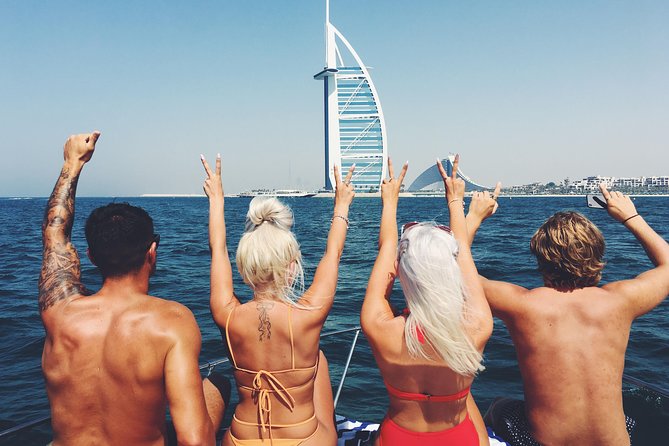 Dubai 3h Sea escape: Swim! Tan! Sightsee! - Burj Al Arab from offshore