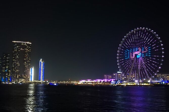 Dubai 5 Star Marina Dhow Cruise Dinner with Transfers - Ain Dubai and Bluewaters Island from the water