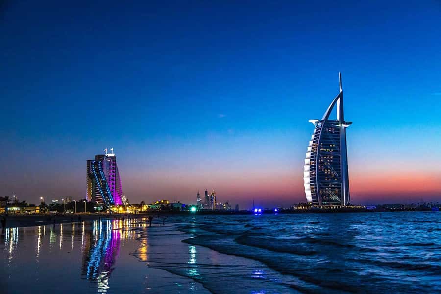 Dubai: 6-Hour Sunset Tour with Burj Khalifa Tickets - Dubai Marina, towers beside the water