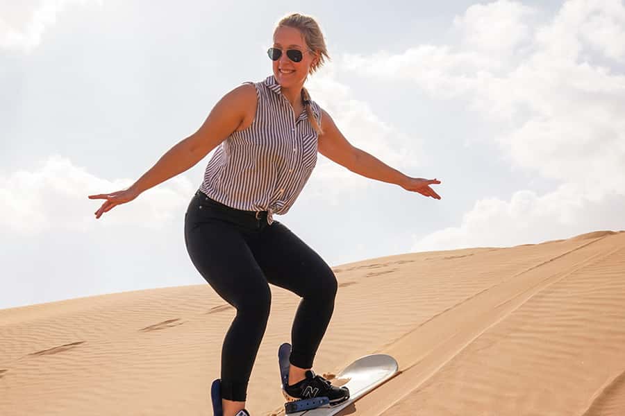 Dubai: Adventure Quad Bike Safari, Camel Ride & Refreshment - Sandboarding gives you a short, playful change of pace
