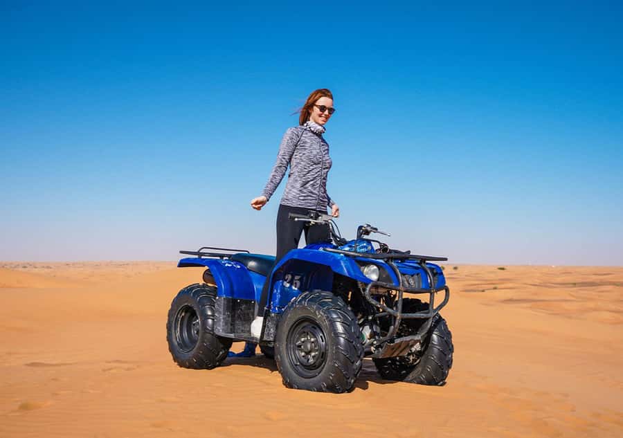 Dubai: Adventure Quad Bike Safari, Camel Ride & Refreshment - Sunset departures or cooler morning air