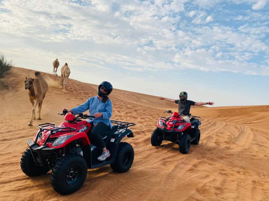 Dubai: Adventure Quad Bike Safari, Camel Ride & Refreshment - Pickup from Dubai, Sharjah, Ajman, and the cruise ports