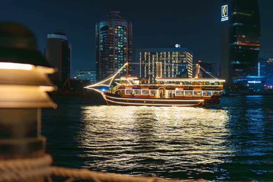 Dubai: Al Seef Largest Dhow Dinner Cruise with Live Show - Key points at a glance
