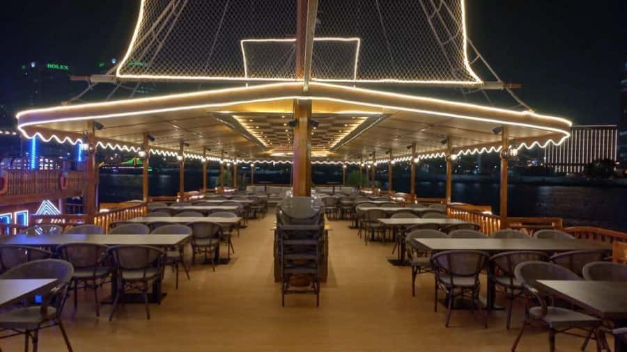 Dubai: Al Seef Largest Dhow Dinner Cruise with Live Show - Tanoura dancing and the puppet show