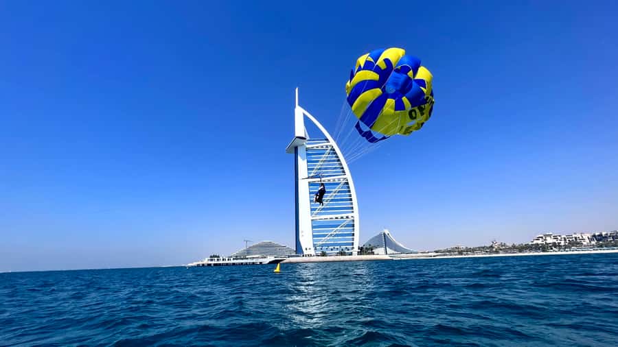 Dubai: Burj Al Arab Parasailing, Ice Cream, Pics, and Videos - The 50-meter view near Burj Al Arab