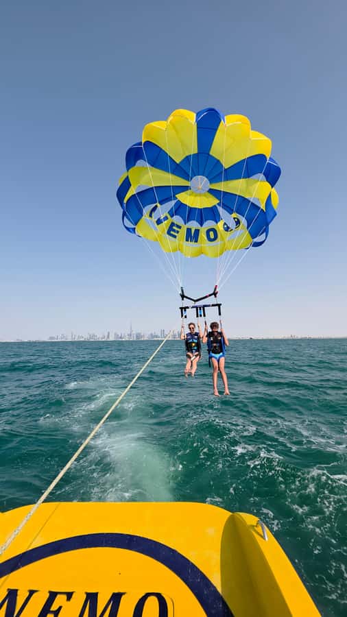 Dubai: Burj Al Arab Parasailing, Ice Cream, Pics, and Videos - What you see from the boat and the air