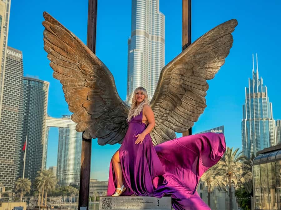Dubai: Burj Khalifa Flying Dress Videography Shoot - Burj Park and the Burj Lake views