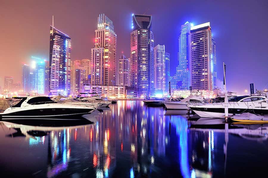 Dubai by Night City Tour with Fountain Show - Dubai Marina and the city’s luxury waterfront