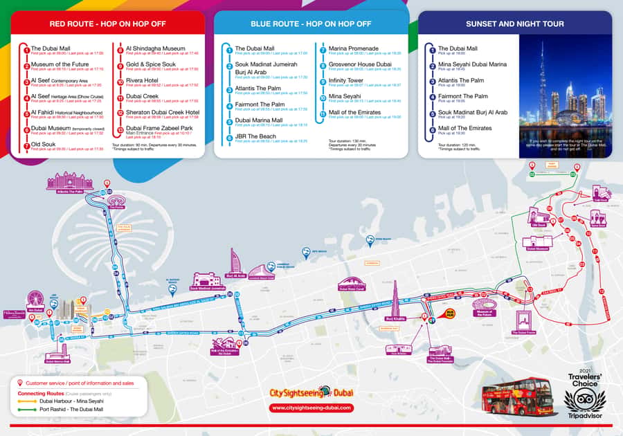 Dubai: City Sightseeing HOHO Bus Tour + Sunset & Night Tour - The sunset and night ride at 6 pm