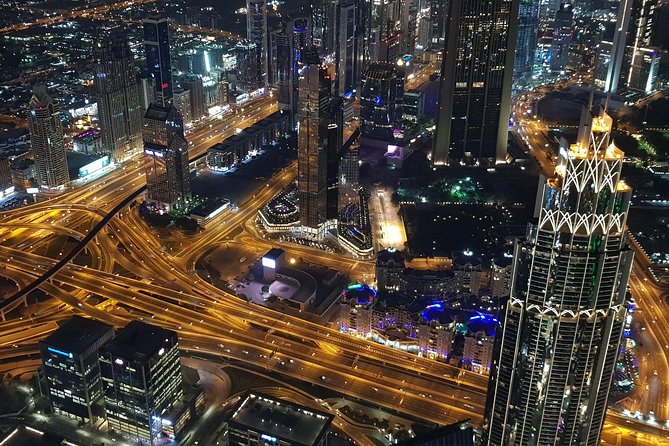 Dubai City Tour By Night With Burj Khalifa Ticket - Sheikh Zayed Road and Dubai’s illuminated towers