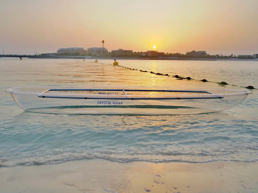 Dubai: Clear Kayaking Experience with Burj Khalifa View - Looking below the clear hull