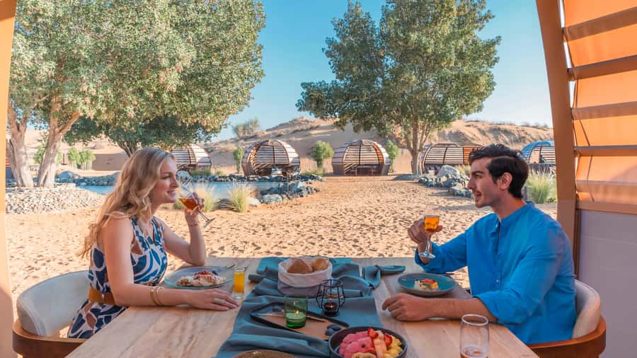 Dubai: Conservation Drive & Platinum Breakfast - Breakfast at the Platinum Camp or Al Maha setting