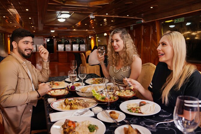 Dubai Creek Luxury Dhow Dinner Cruise with Optional Transfer - Dinner on board: pleasant buffet, uneven expectations