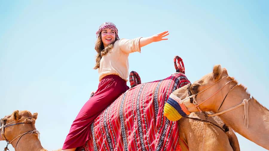 Dubai: Desert Camel Ride with Live Shows & BBQ Buffet Dinner - A safety briefing before the camel ride