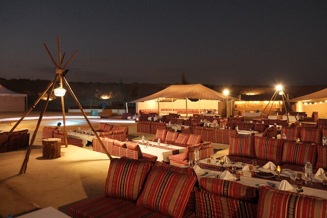 Dubai Desert Camp Dinner with BBQ, Dinner, Camel Ride & Shows - A generous BBQ banquet under the stars