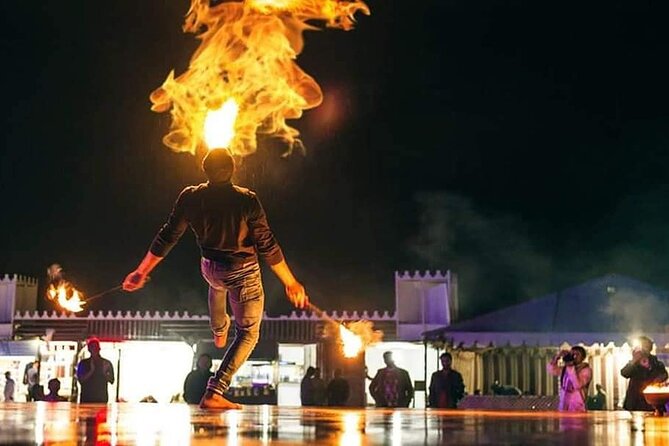 Dubai Desert Safari 20 mins Dune Bashing BBQ Live Show Camel Ride - The camp program has plenty to fill the evening