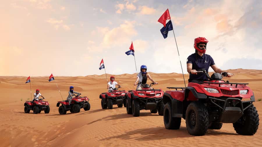 Dubai Desert Safari - Camel Ride, Sandboarding & 30 Min Quad - A 30-minute pause at the Lahbab meeting point