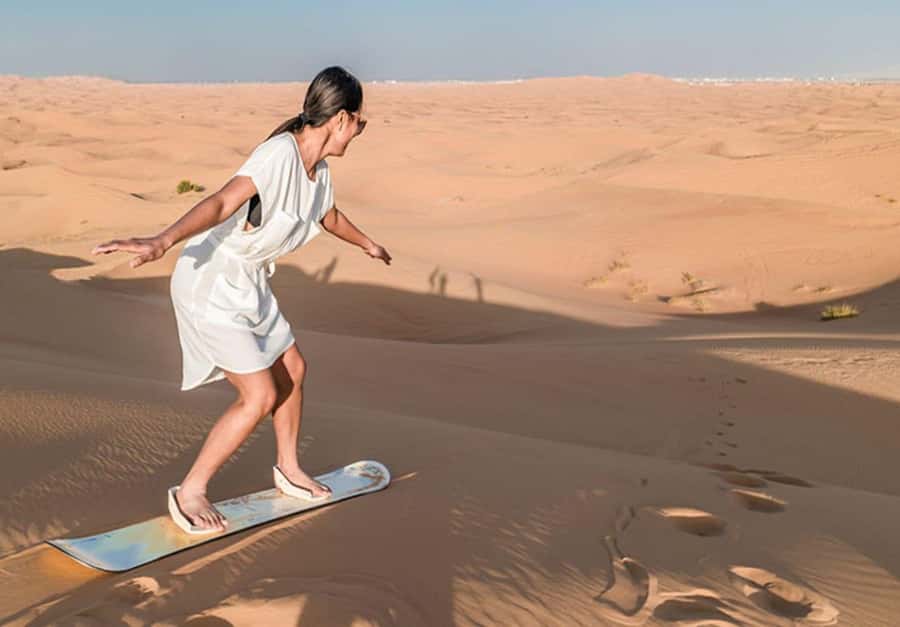 Dubai: Desert Safari Camel Riding, Sandboarding & BBQ Dinner - What a seven-hour Dubai desert day feels like