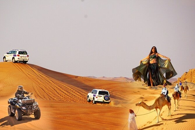 Dubai Desert Safari Dune Bashing, 60min ATV Quad, Camel Ride, BBQ - The Majlis camp and its short traditional activities