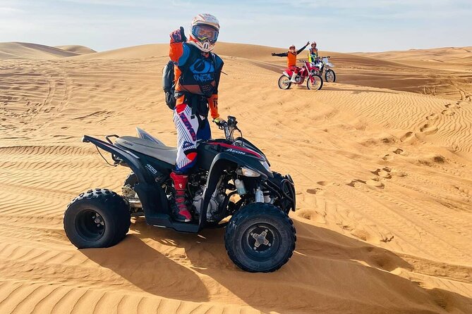 Dubai Desert Safari Tour with Quad Bike for 60mins & BBQ Dinner. - Reaching the Lahbab Desert from Dubai or Sharjah