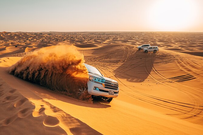 Dubai Desert Safari with ATV(optional)& Sandboarding Experience with BBQ Dinner - From Dubai hotel pickup to the open desert