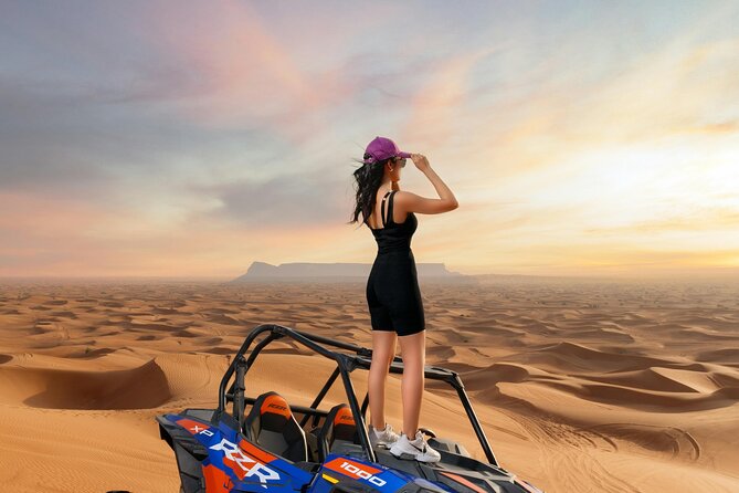 Dubai Desert Safari with BBQ Dinner and Live Shows - Sandboarding and the desert photo stop