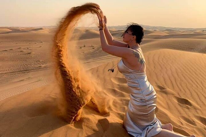 Dubai Desert Safari With Sandboarding & Camel Riding - BBQ dinner, vegetarian choices, and shisha