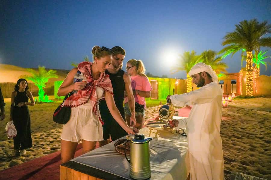Dubai: Desert Safari with VIP BBQ and Optional Quad Bike - Camel rides, Arabic coffee, and camp activities