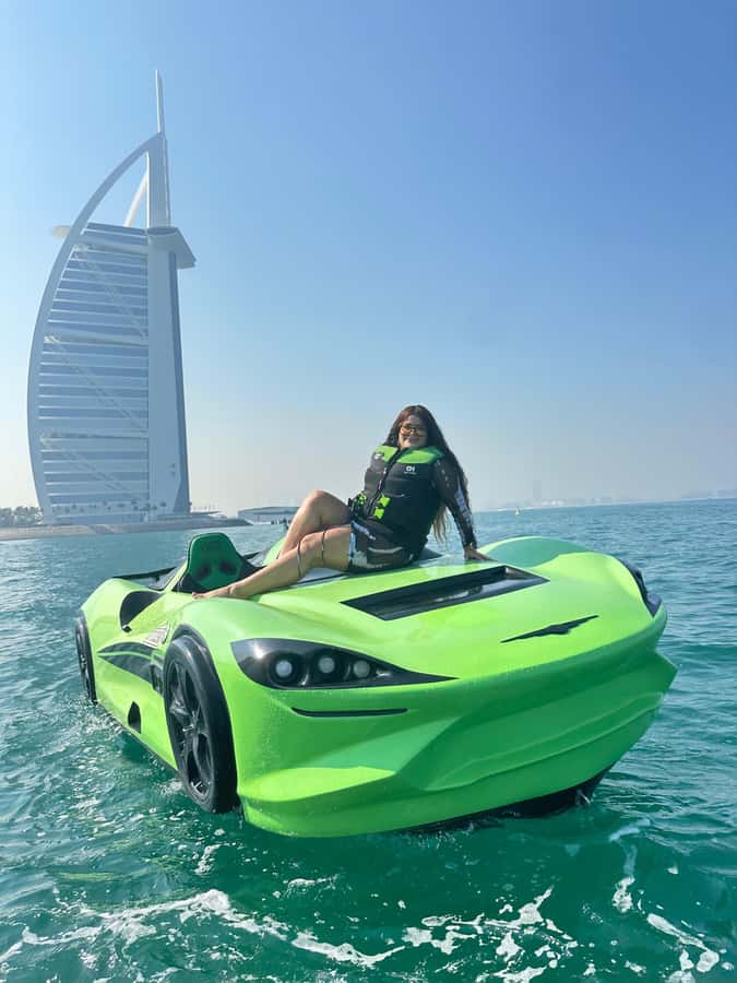 Dubai: Dubai Marina Jetcar Ride - Dubai Marina, JBR, and the skyline at sunset